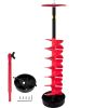 VEVOR Ice Drill Auger, 8" Diameter Nylon Ice Auger, 39" Length Ice Auger Bit,Auger Drill with 11.8" Extension Rod,Auger Bit w/Drill Adapter,Top Plate