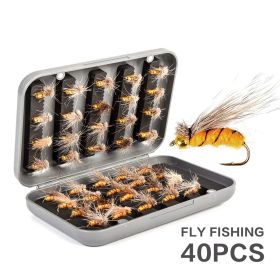 A6 Boxed Fly Hook Big Fur Fly Worm 40pcs Fish Hook (Option: A6 Type 40 Fly Fly)