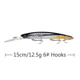 Floating Mino Long Tongue Plate Topmouth Culter Lure Mandarin Fish Army (Option: Color E-15cm)